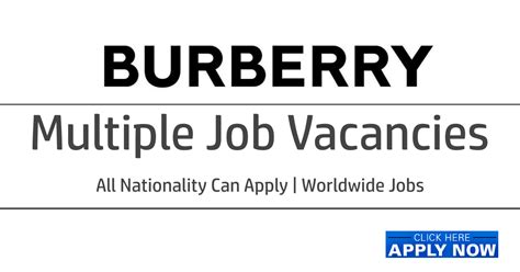 burberry jobs vacancies.